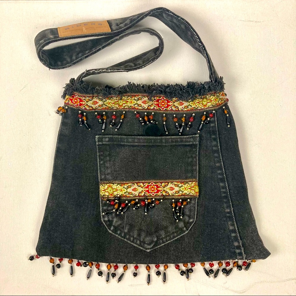 Riders. Denim Bag with Beading,